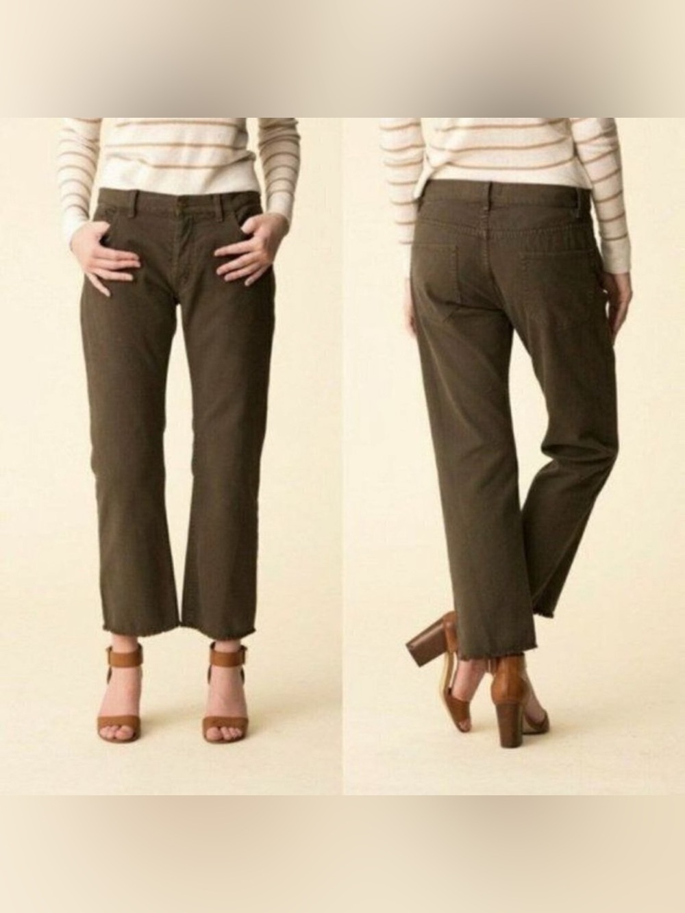 Nili Lotan Brown Cotton Chino Pants